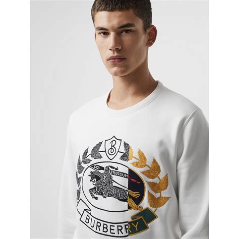 burberry embroidered crest flannel shirt sweatshirt|burberry sweatshirt.